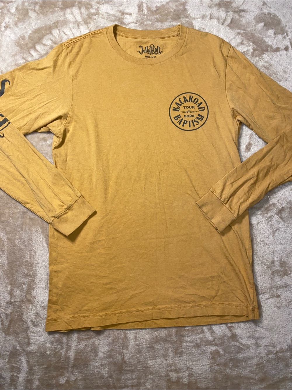 Jelly Roll Backroad Baptism Tour Long Sleeve Tee - Mustard